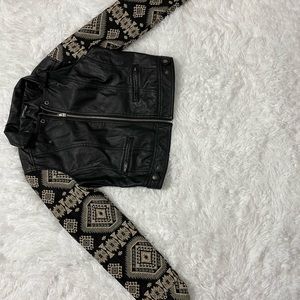 Junior Black leather festival jacket